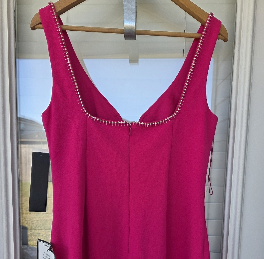 $275 Adrianna Papell Women Bead-Trim Sweetheart-Neck Sleeveless Gown Sz 12 Party - Picture 13 of 14